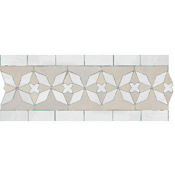 Mosaic House Moroccan tile Diamond 1-26 White,   Polar White,    solid zellige, mosaic, zellij, border, glaze, classic 